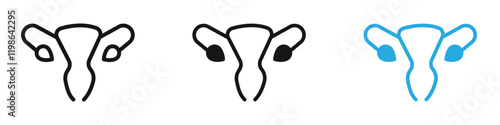 Gynecology icon black white vector outline