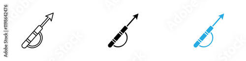 Harpoon icon black white vector outline