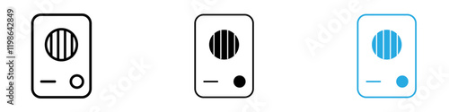 Intercom icon black white vector outline