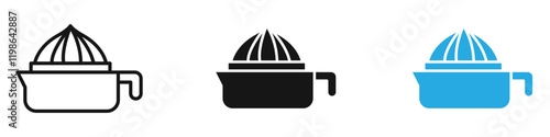 Juicer squeezer icon black white vector outline