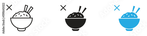 Lack of appetite icon black white vector outline