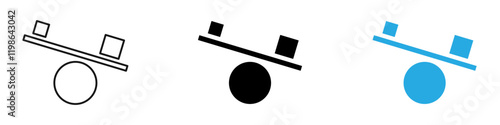 Leverage icon black white vector outline