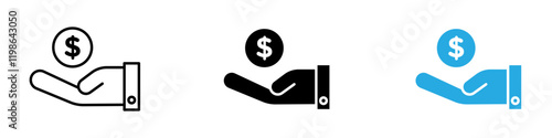 Loan icon black white vector outline
