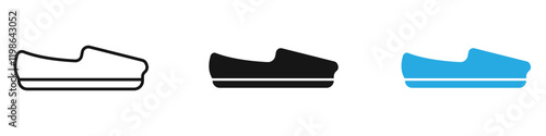 Loafer icon black white vector outline