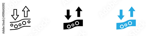 Low and high cholesterol icon black white vector outline