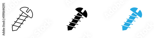 Screws icon black white vector outline