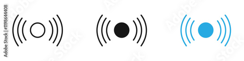 Sensor icon black white vector outline