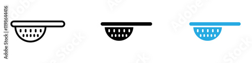 Sieve icon black white vector outline