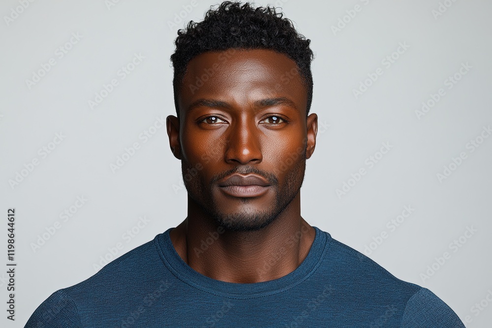 A portrait of a confident man with a serious expression against a neutral background. A portrait of a confident man with a serious expression against a neutral background.