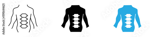 Spinal column icon black white vector outline