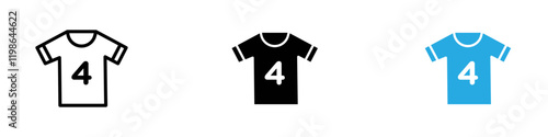 Soccer jersey icon black white vector outline