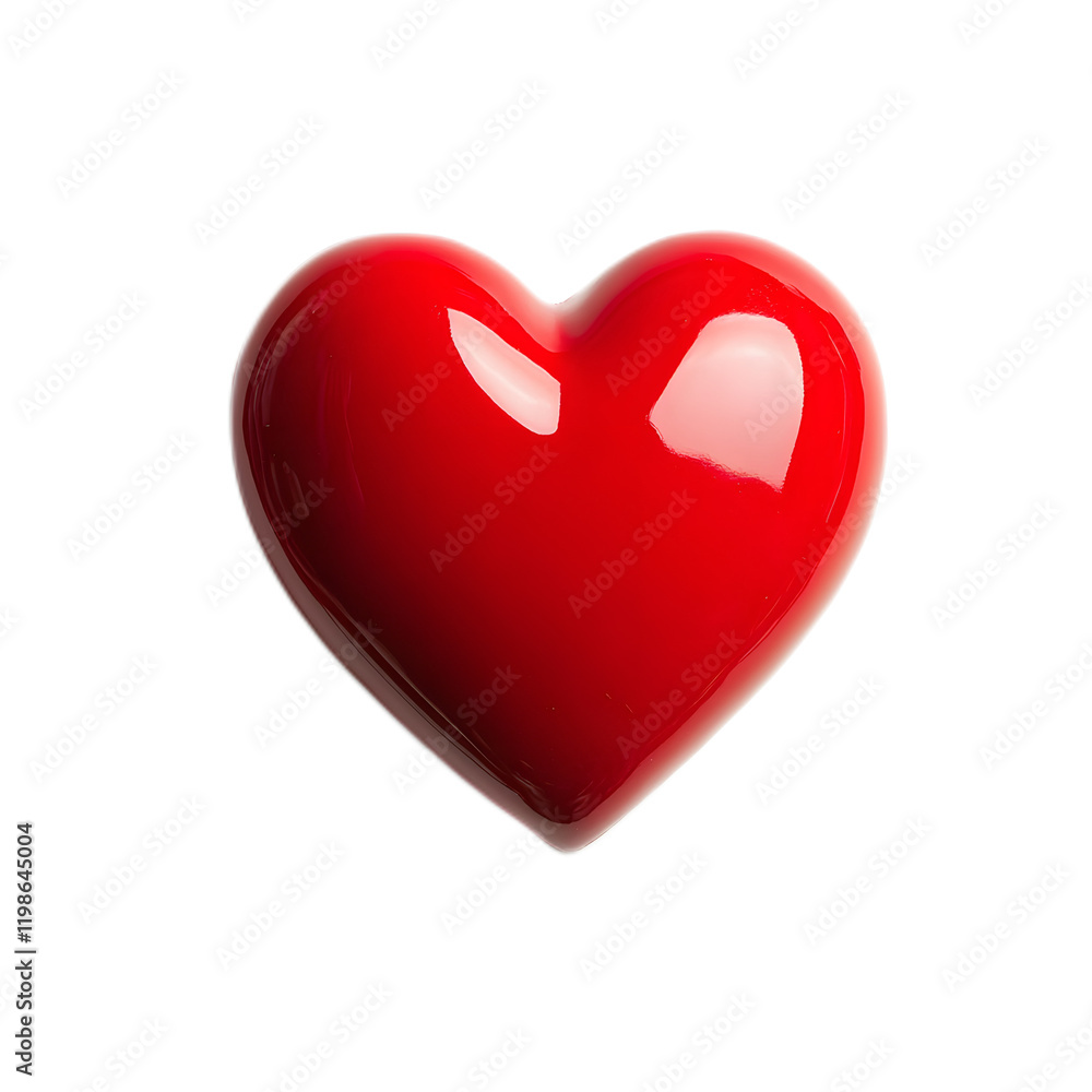 Fototapeta premium Shiny Red Heart Shape Romantic Symbol of Love and Passion