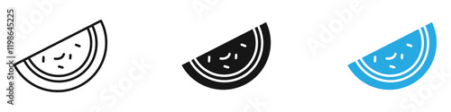 Watermelon icon black white vector outline