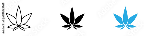 Weed icon black white vector outline