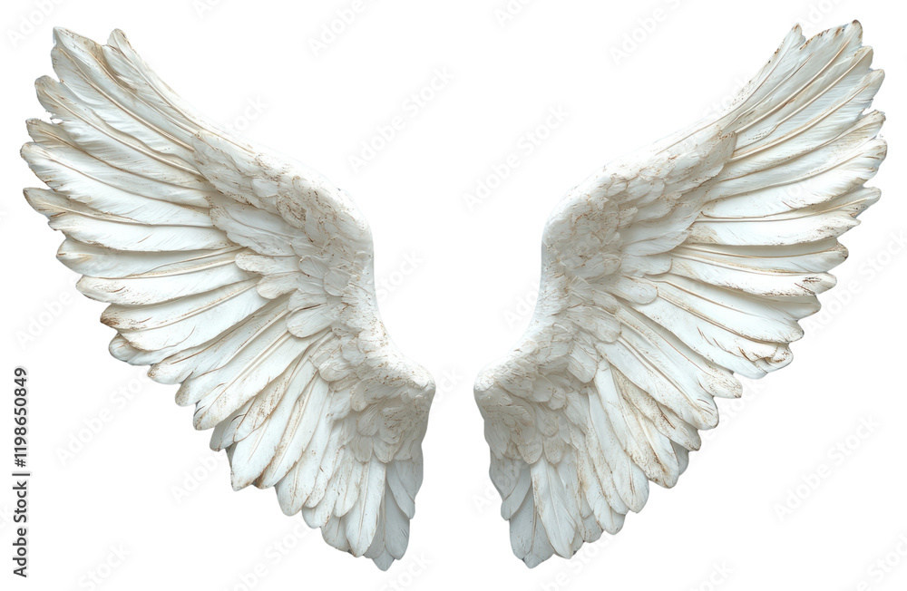 Obraz premium PNG White angel wings white decorative decoration.