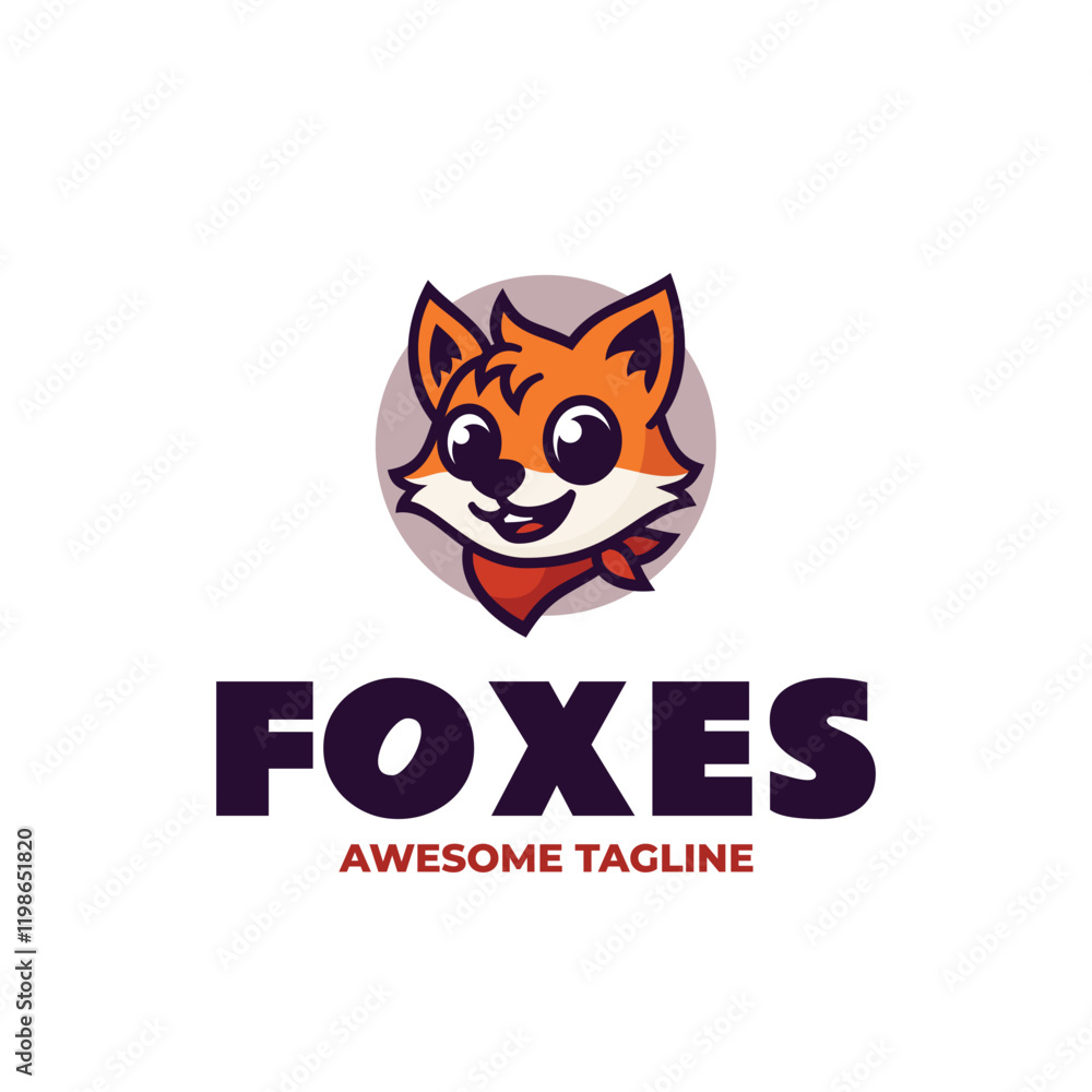 Foxes Simple Mascot Logo Foxes Simple Mascot Logo