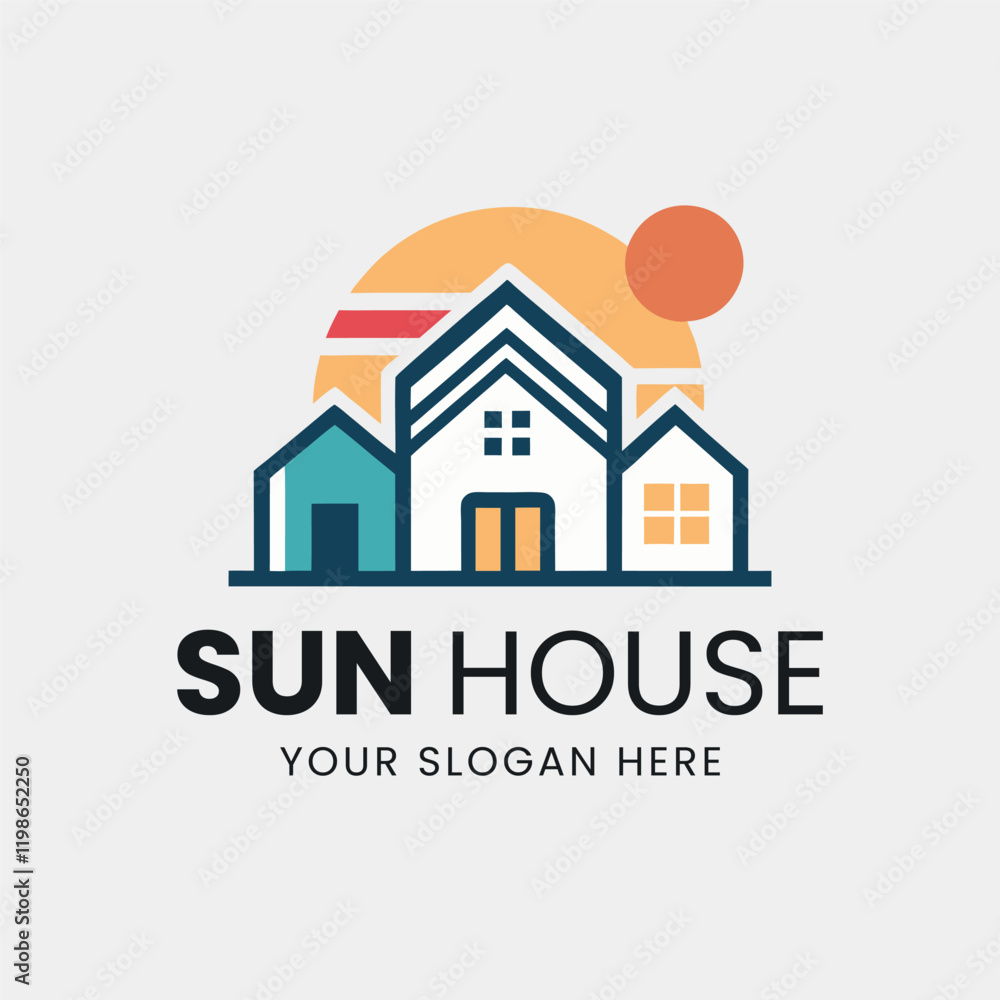 Fototapeta premium Sun House Logo