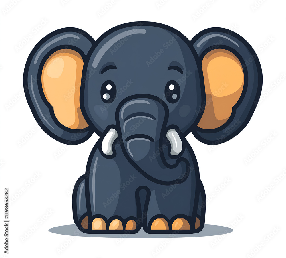 Naklejka premium vector of an elephant, white background