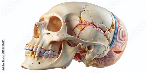 Cribriform Plate of Ethmoid Bone: Minimalist Medical Anatomy Illustration photo