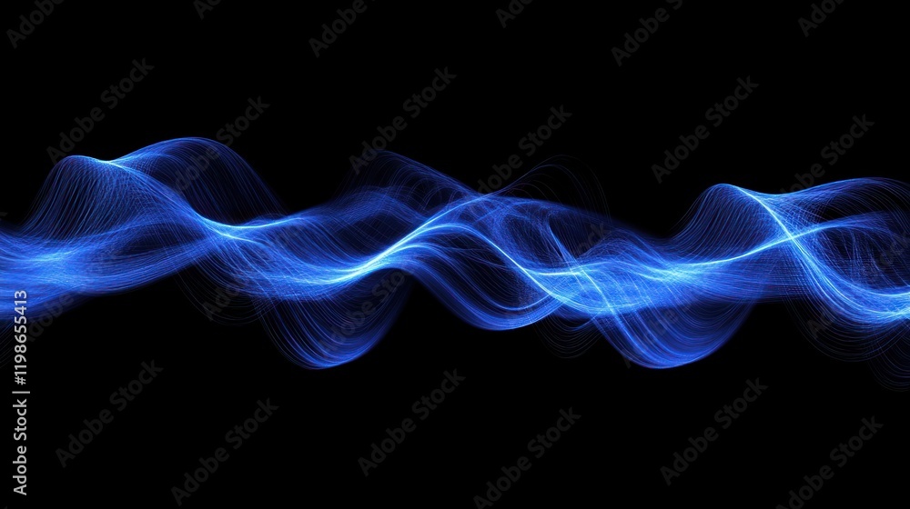 Abstract digital waves featuring blue light and motion. Abstract digital waves featuring blue light and motion.