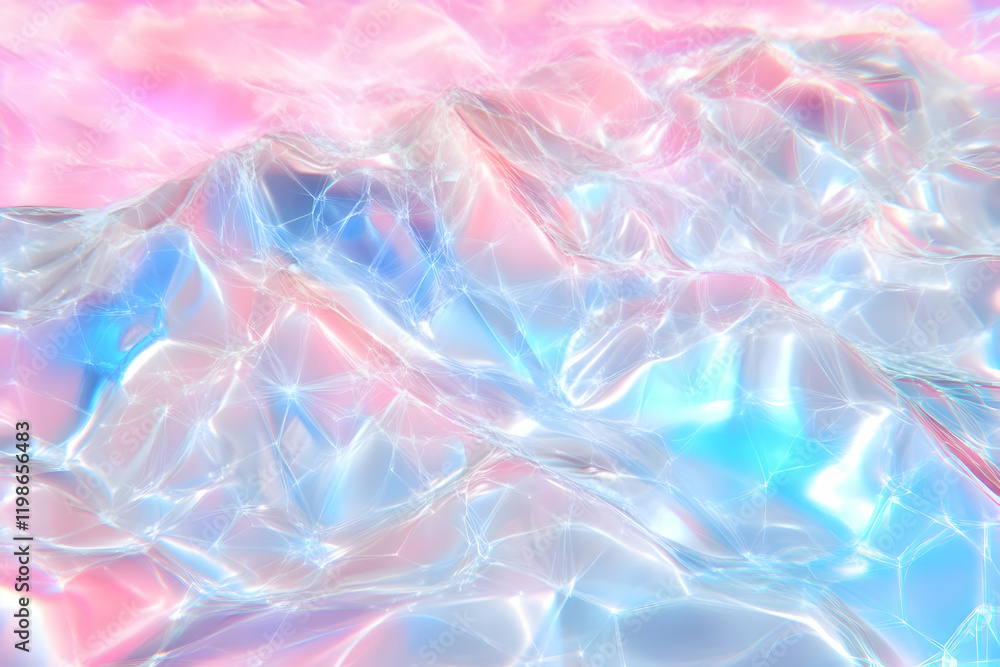 Abstract Iridescent Background Creates a Futuristic, Dreamlike Atmosphere with Soft Pastel Colors Abstract Iridescent Background Creates a Futuristic, Dreamlike Atmosphere with Soft Pastel Colors
