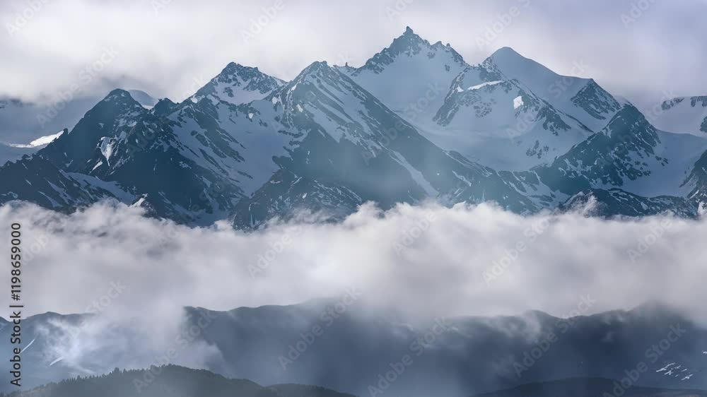 Majestic Forest Covered in Mist and Shrouded by Clouds - looped 4K Majestic Forest Covered in Mist and Shrouded by Clouds - looped 4K