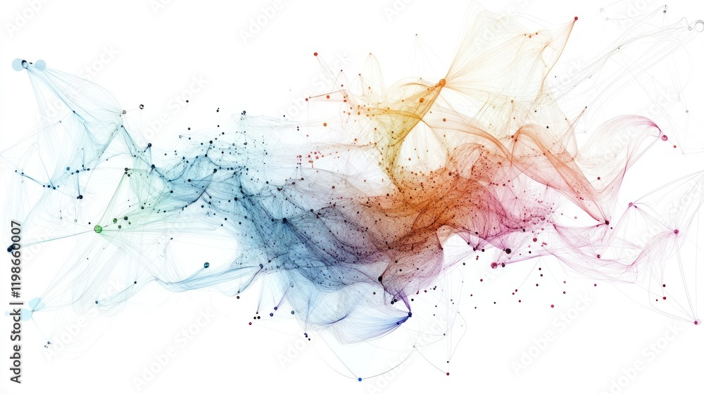 Obraz premium Artistic data visualization using plexus effects.