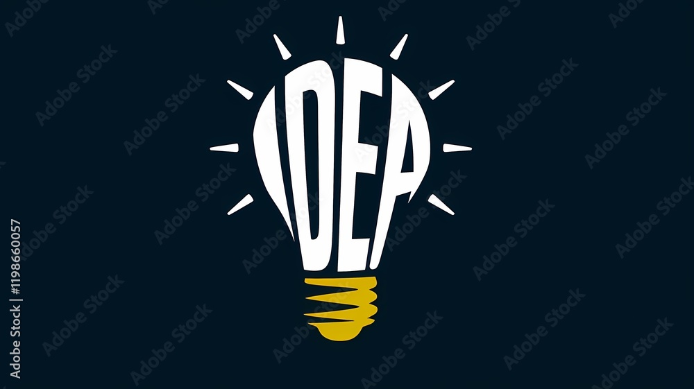 Bold Minimalist Business Illustration of a Shining Lightbulb with the Text Bold Minimalist Business Illustration of a Shining Lightbulb with the Text