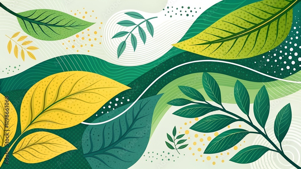 Fototapeta premium seamless pattern with leaves