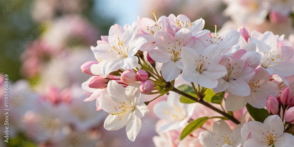 Delicate Light Pink and White Flowers on Soft Background - Spring Floral Photography Delicate Light Pink and White Flowers on Soft Background - Spring Floral Photography