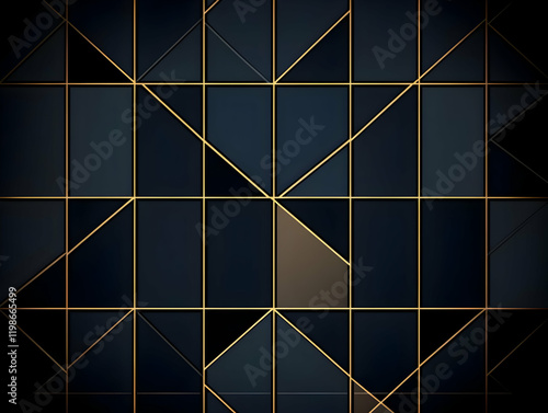 Wallpaper Mural Abstract Geometric Background with Golden Lines and Dark Triangles Creating Modern Pattern Design Torontodigital.ca