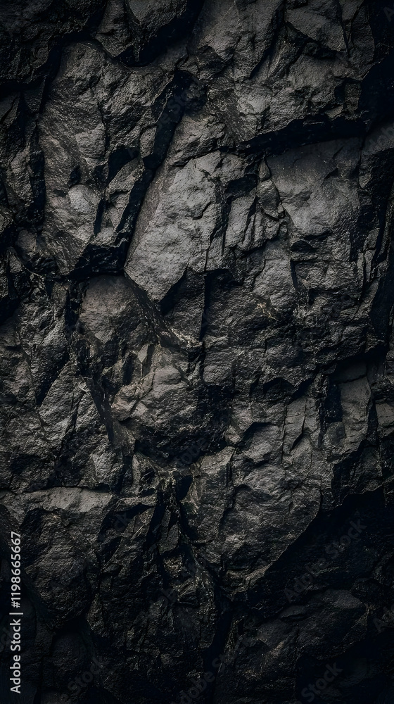 Dark Rock Face Texture Forms a Rugged and Natural Background with Intricate Details Dark Rock Face Texture Forms a Rugged and Natural Background with Intricate Details