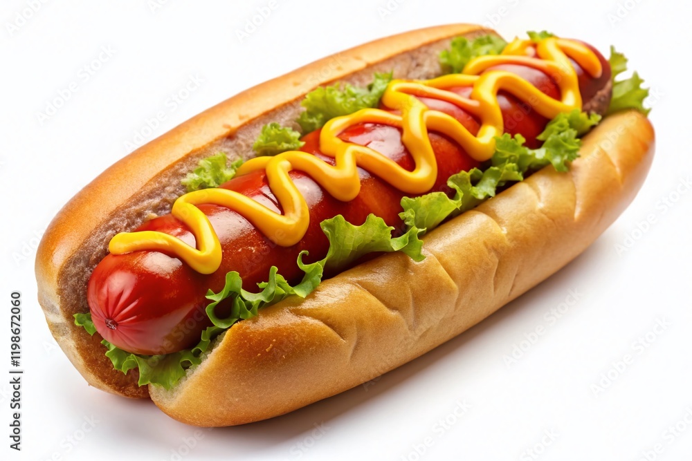 Delicious Hot Dog with Ketchup and Mustard - Isolated PNG Image for Food Blogs and Menus Delicious Hot Dog with Ketchup and Mustard - Isolated PNG Image for Food Blogs and Menus