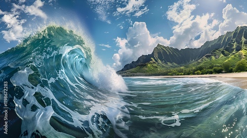 Strong teahupoo waves are threatening to surf.