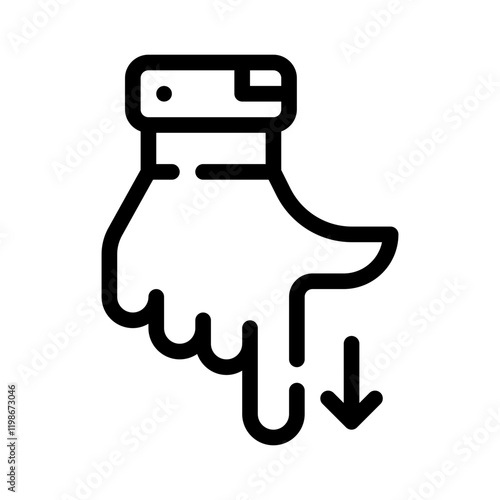 pointing down line icon