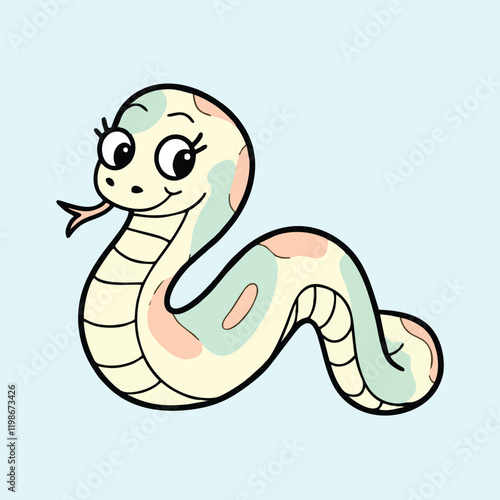 Adorable Cartoon Snake Illustration - Cute Vector Design