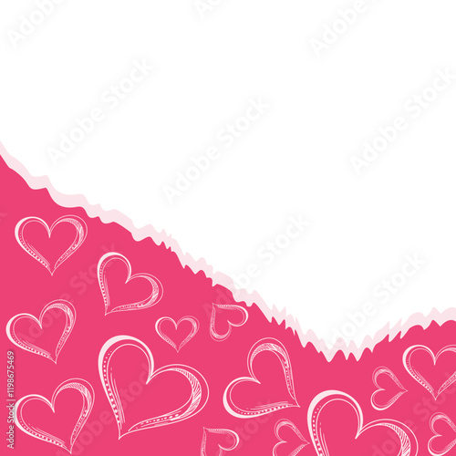 Torn Paper Valentine With Love Corner