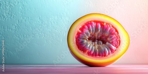 Vibrant Passion Fruit Half: A Delightful Still Life