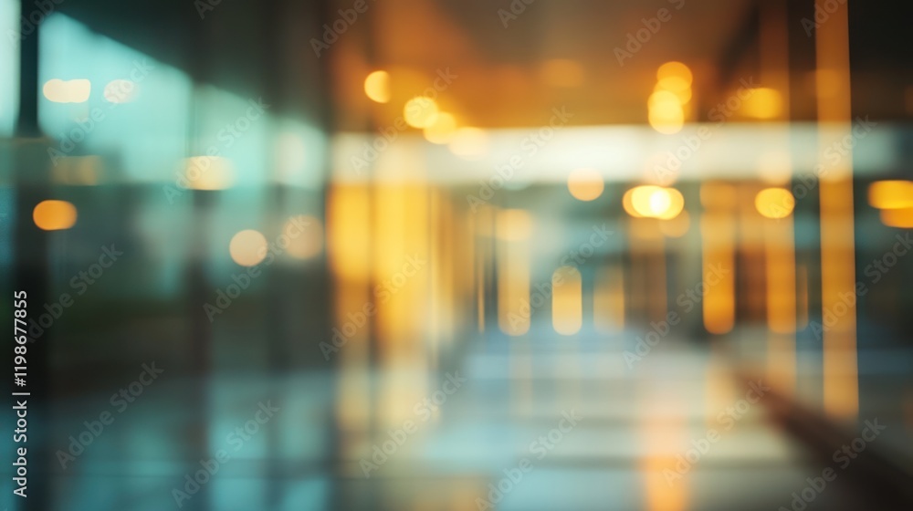 Fototapeta premium Modern office with abstract blurred effects.