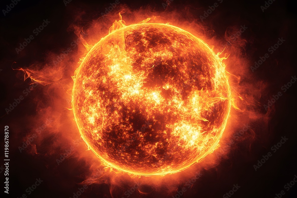 a burning planet sun , Generative AI a burning planet sun , Generative AI