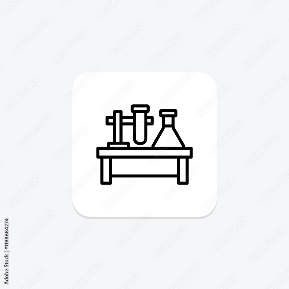 Lab Table line icon , vector, pixel perfect, illustrator file Lab Table line icon , vector, pixel perfect, illustrator file