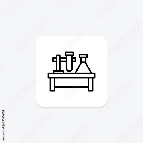 Lab Table line icon , vector, pixel perfect, illustrator file