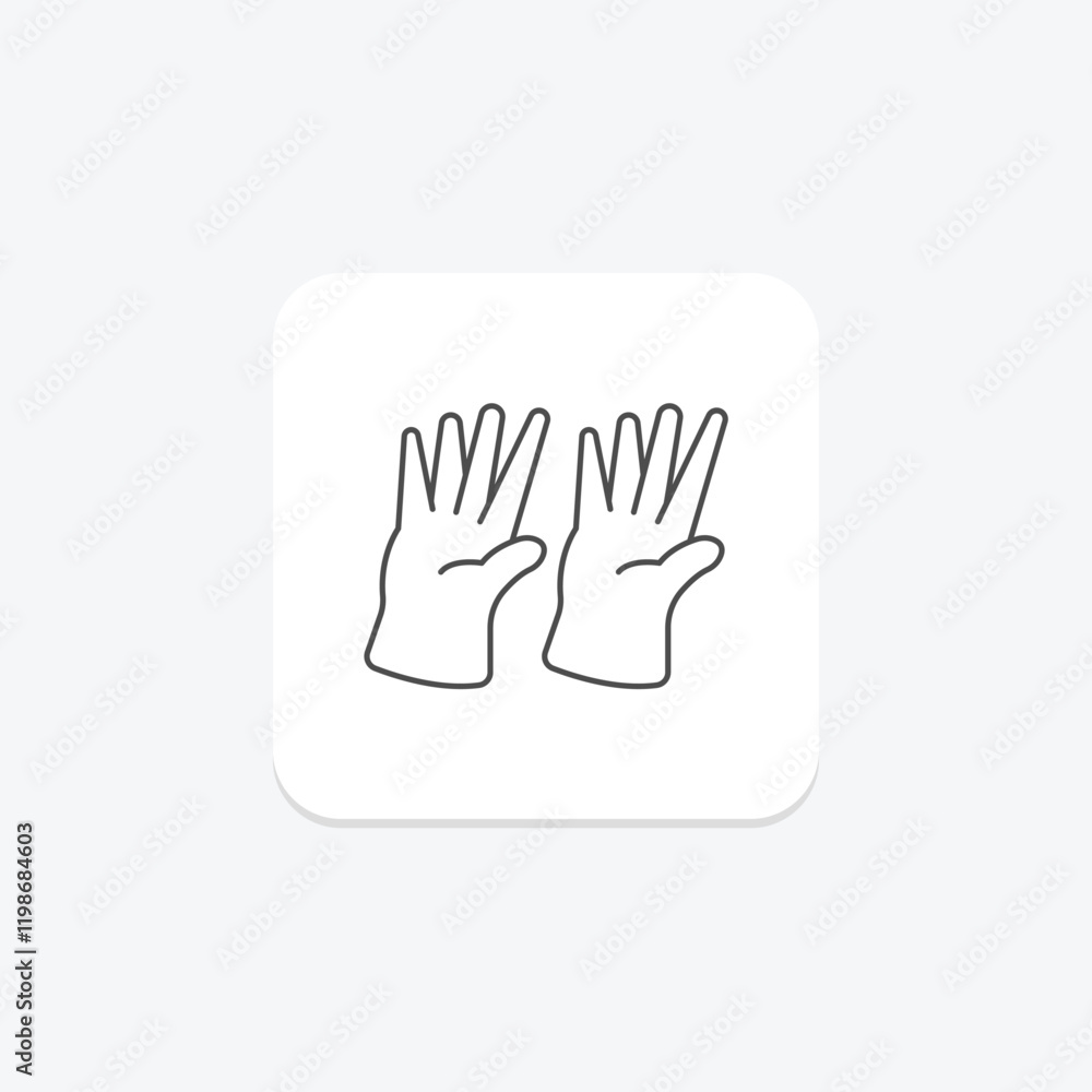 Fototapeta premium Gloves thinline icon , vector, pixel perfect, illustrator file