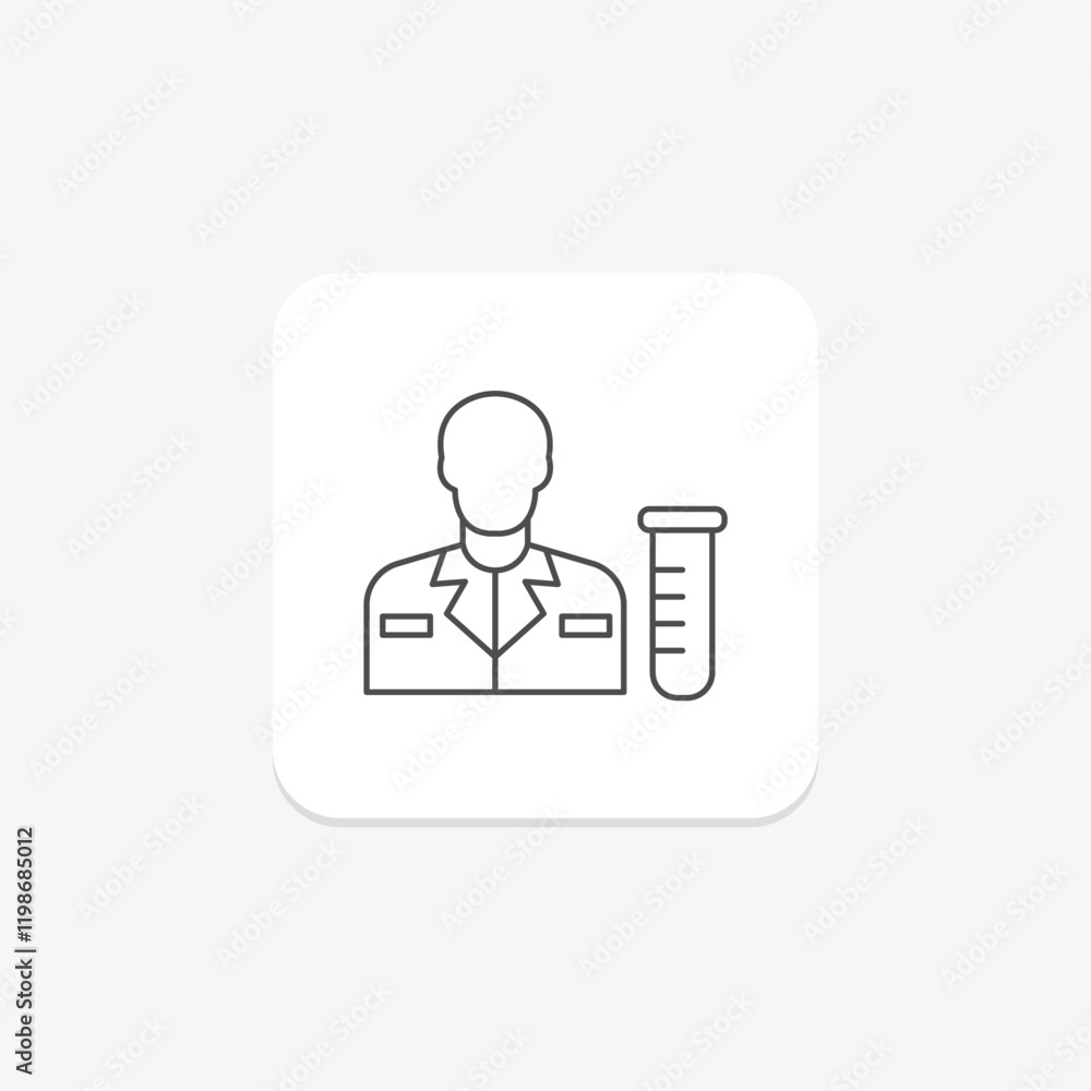 Lab Researcher thinline icon , vector, pixel perfect, illustrator file Lab Researcher thinline icon , vector, pixel perfect, illustrator file
