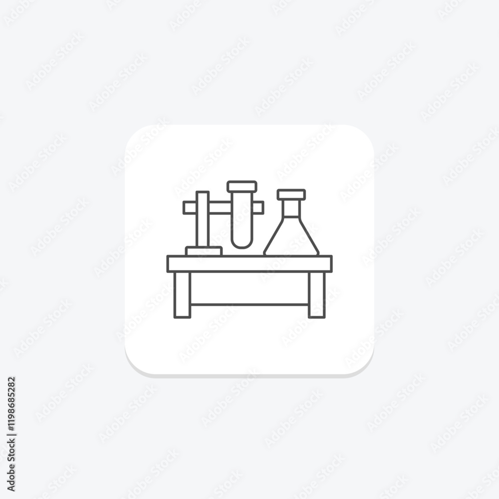 Lab Table thinline icon , vector, pixel perfect, illustrator file Lab Table thinline icon , vector, pixel perfect, illustrator file