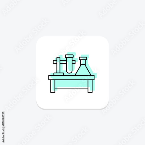Lab Table color shadow thinline icon , vector, pixel perfect, illustrator file