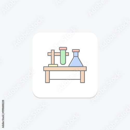 Lab Table lineal color icon , vector, pixel perfect, illustrator file