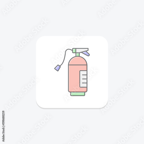 Fire Extinguisher lineal color icon , vector, pixel perfect, illustrator file photo