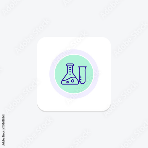 Erlenmeyer Flask color circle icon , vector, pixel perfect, illustrator file