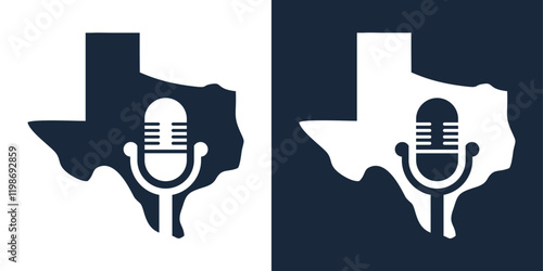TEXAS MAP PODCAST ICON LOGO ABSTRACK